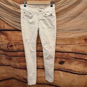 RAG & BONE Womens Bright White Mid Rise Skinny Denim Jeans Size 25
